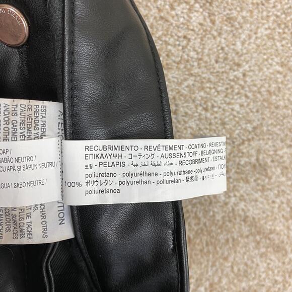 ZARA Faux Leather High Rise Pants Mom Fit Black Womens Size 10 Grunge Y2K 90s - Picture 9 of 13